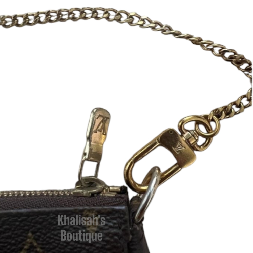 Authentic Louis Vuitton Brown Monogram Mini Pochette in Excellent Condition - Picture 10 of 13